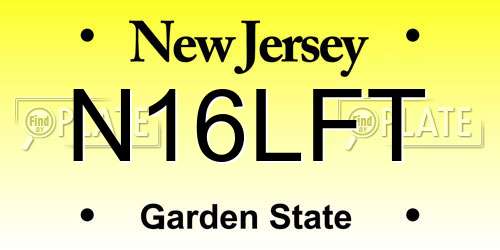 N16LFT New Jersey License Plate