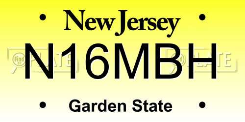 N16MBH New Jersey License Plate