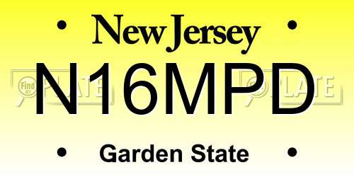 N16MPD New Jersey License Plate