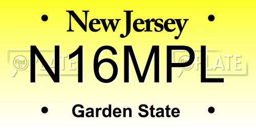 N16MPL New Jersey License Plate