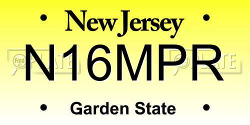N16MPR New Jersey License Plate