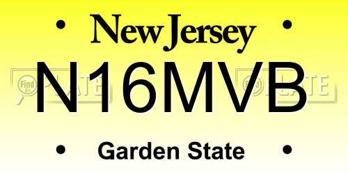 N16MVB New Jersey License Plate