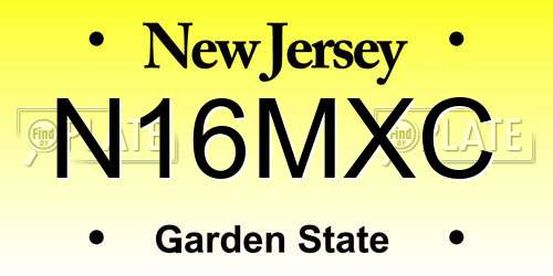 N16MXC New Jersey License Plate