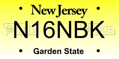 N16NBK New Jersey License Plate