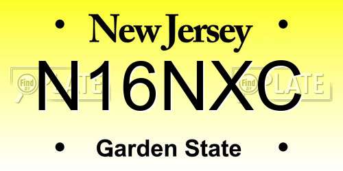 N16NXC New Jersey License Plate