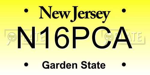 N16PCA New Jersey License Plate