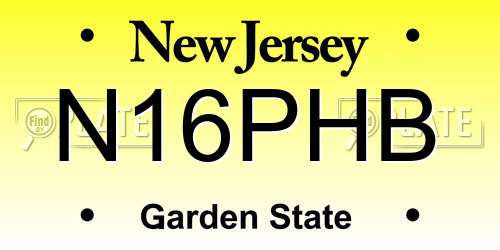 N16PHB New Jersey License Plate