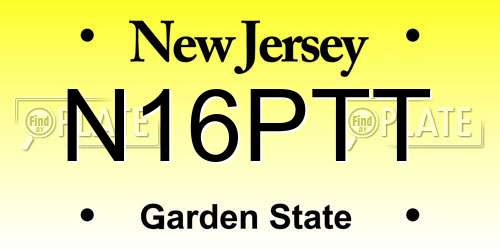 N16PTT New Jersey License Plate