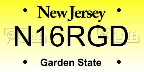 N16RGD New Jersey License Plate