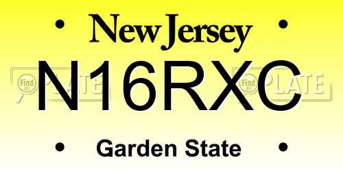 N16RXC New Jersey License Plate