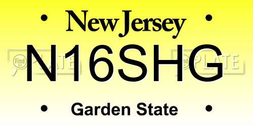 N16SHG New Jersey License Plate