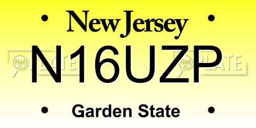 N16UZP New Jersey License Plate