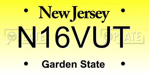 N16VUT New Jersey License Plate