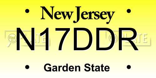 N17DDR New Jersey License Plate