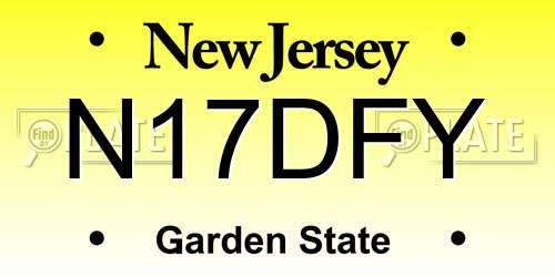 N17DFY New Jersey License Plate