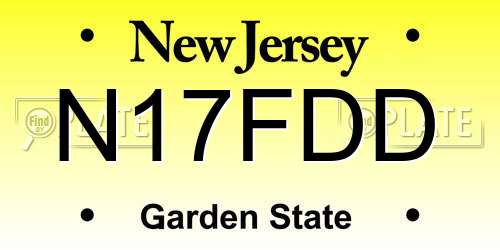 N17FDD New Jersey License Plate