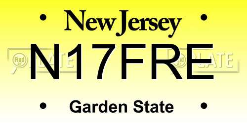 N17FRE New Jersey License Plate