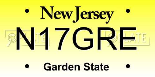 N17GRE New Jersey License Plate