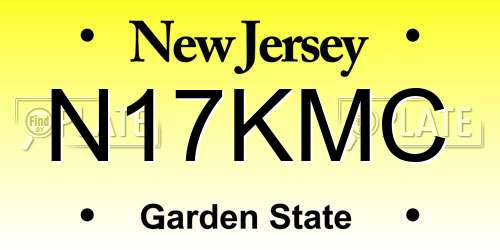 N17KMC New Jersey License Plate