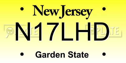 N17LHD New Jersey License Plate