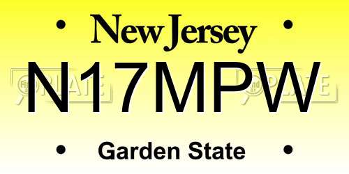 N17MPW New Jersey License Plate