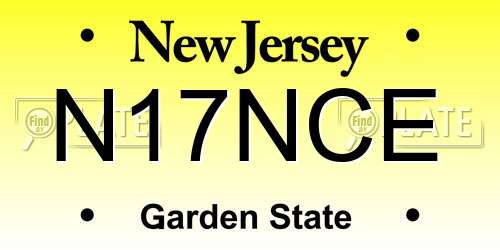 N17NCE New Jersey License Plate