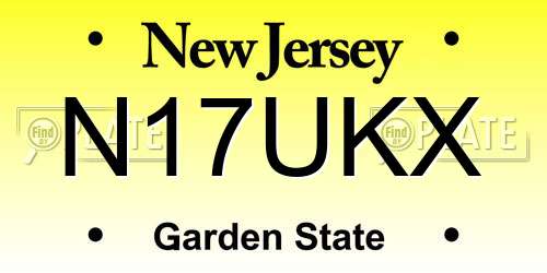 N17UKX New Jersey License Plate