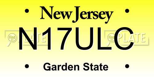 N17ULC New Jersey License Plate