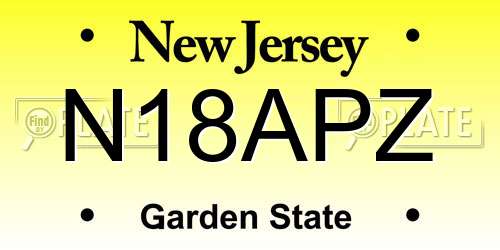 N18APZ New Jersey License Plate