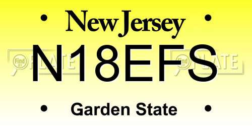 N18EFS New Jersey License Plate