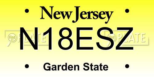 N18ESZ New Jersey License Plate