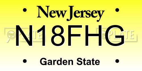 N18FHG New Jersey License Plate