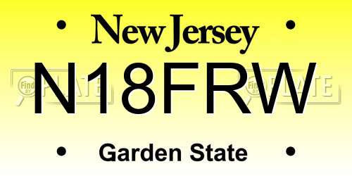 N18FRW New Jersey License Plate