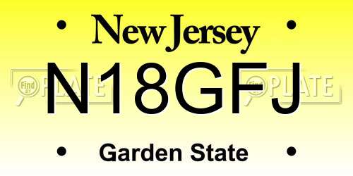 N18GFJ New Jersey License Plate