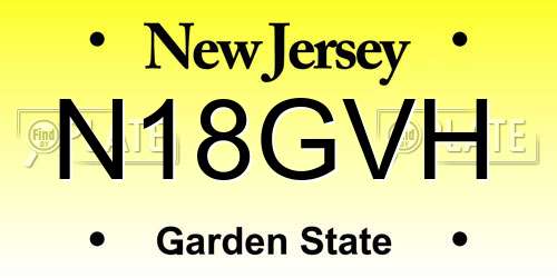 N18GVH New Jersey License Plate