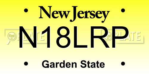 N18LRP New Jersey License Plate