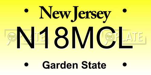 N18MCL New Jersey License Plate