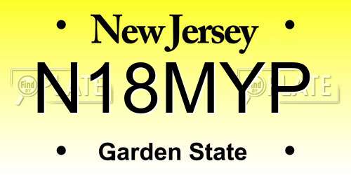 N18MYP New Jersey License Plate