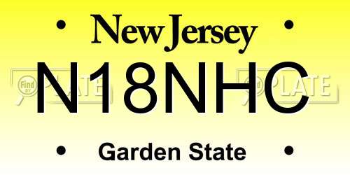 N18NHC New Jersey License Plate