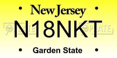 N18NKT New Jersey License Plate