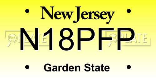 N18PFP New Jersey License Plate