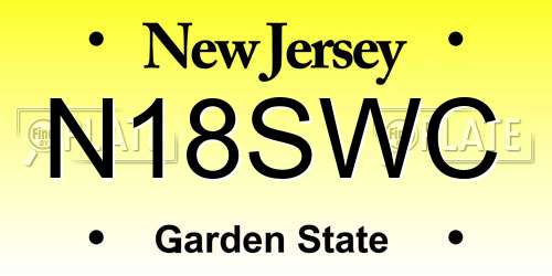 N18SWC New Jersey License Plate