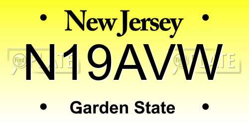 N19AVW New Jersey License Plate