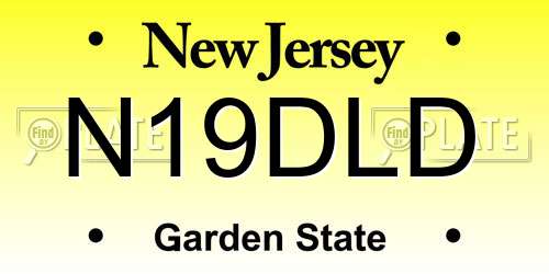 N19DLD New Jersey License Plate