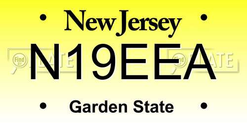 N19EEA New Jersey License Plate