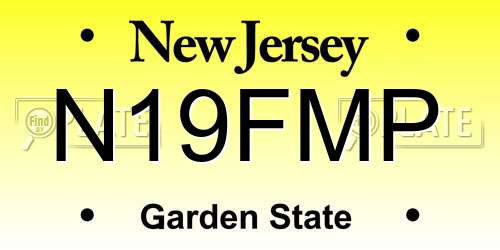 N19FMP New Jersey License Plate