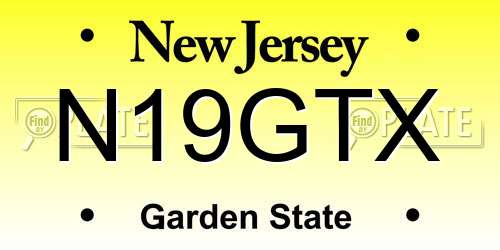 N19GTX New Jersey License Plate