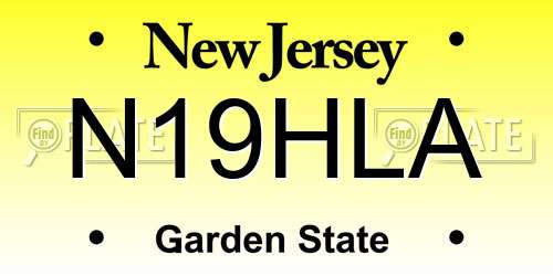 N19HLA New Jersey License Plate