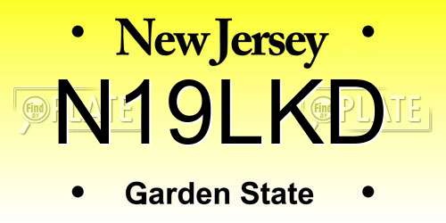 N19LKD New Jersey License Plate