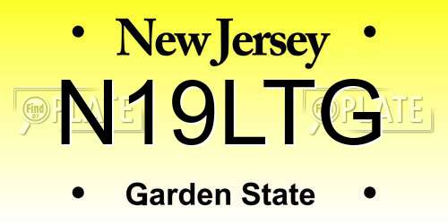 N19LTG New Jersey License Plate